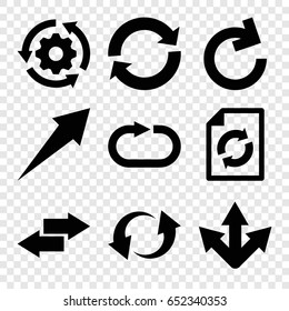 Reload icons set. set of 9 reload filled icons such as update, arrow