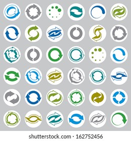 Reload icons vector set, loop arrows, refresh,  web theme simplistic symbols vector collections.