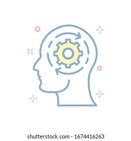 Reload Idea Vector illustration. Filled Outline Color Icon.