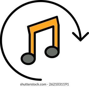 Reload Line Filled Vector Icon Design