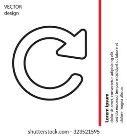 reload line icon in flat style. Refresh symbol