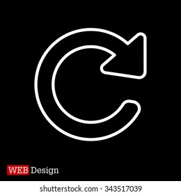 reload line icon in flat style. Refresh symbol