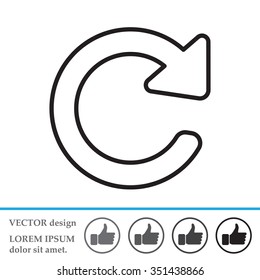 reload line icon in flat style. Refresh symbol