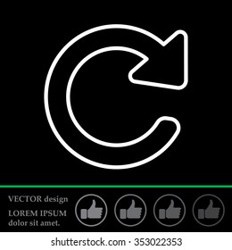 Reload line icon in flat style. Refresh symbol