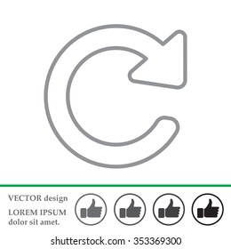 reload line icon in flat style. Refresh symbol