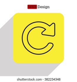 reload line icon in flat style. Refresh symbol