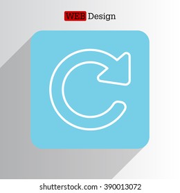 reload line icon in flat style. Refresh symbol