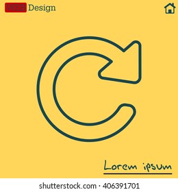 reload line icon in flat style. Refresh symbol