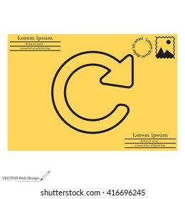 reload line icon in flat style. Refresh symbol