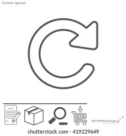 reload line icon in flat style. Refresh symbol