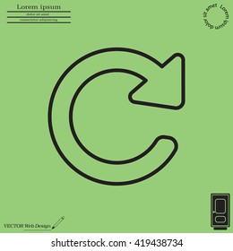 reload line icon in flat style. Refresh symbol