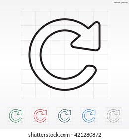 reload line icon in flat style. Refresh symbol