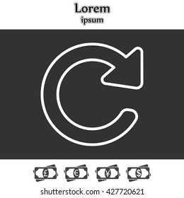 reload line icon in flat style. Refresh symbol