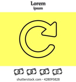 reload line icon in flat style. Refresh symbol