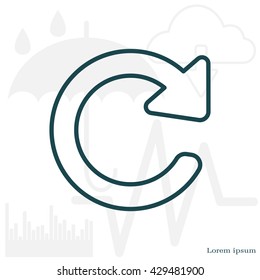 reload line icon in flat style. Refresh symbol