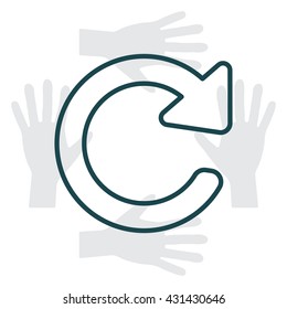 reload line icon in flat style. Refresh symbol