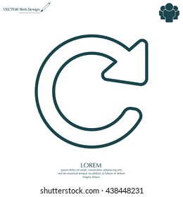 reload line icon in flat style. Refresh symbol