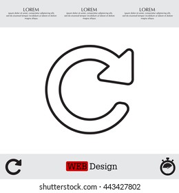 reload line icon in flat style. Refresh symbol