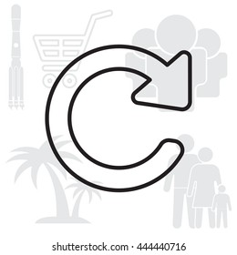 reload line icon in flat style. Refresh symbol