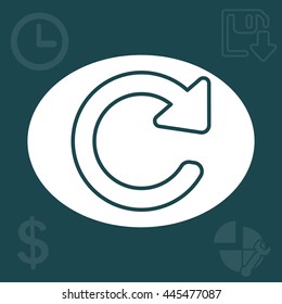 reload line icon in flat style. Refresh symbol