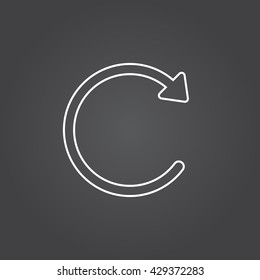 reload line icon, refresh outline vector logo illustration, linear pictogram isolated on black
