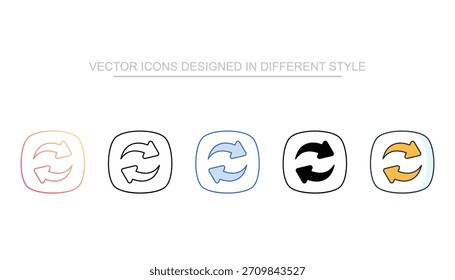 Recargar línea icono Vector stock con fondo blanco