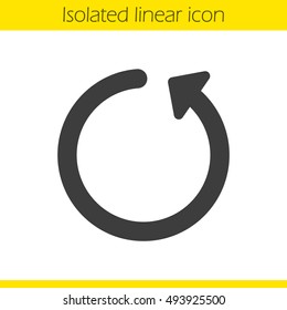 Reload linear icon. Refresh thick line illustration. Replay button contour symbol. Vector isolated outline drawing
