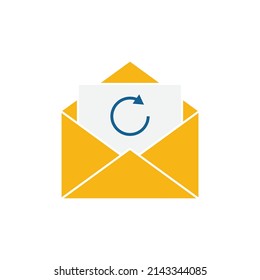 Volver a cargar el diseño de iconos de correo aislado en fondo blanco