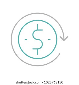 Reload money vector icon