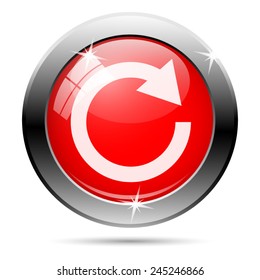 Reload one arrow icon. Internet button on white background. 