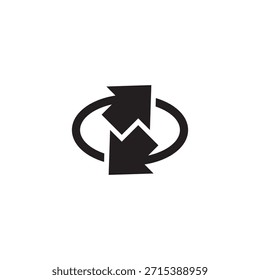 Recargar flechas opuestas Vector geométrico simple del logotipo del círculo 