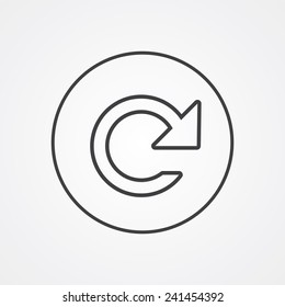 reload outline thin symbol, dark on white background, logo editable, creative template 