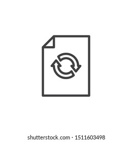 Reload page line icon. linear style sign for mobile concept and web design. Update document file outline vector icon. Symbol, logo illustration. Vector graphics
