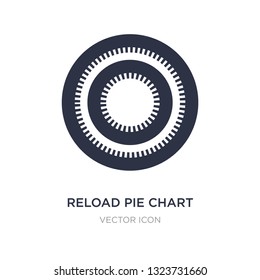 reload pie chart icon on white background. Simple element illustration from UI concept. reload pie chart sign icon symbol design.