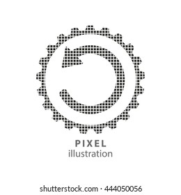 Reload - pixel icon. Vector Illustration. Design logo element. Isolated on white background. It is easy to change to any color.