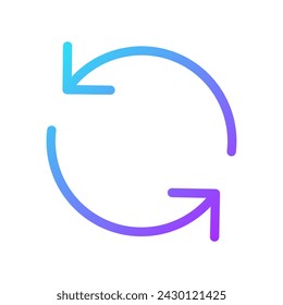 Reload pixel perfect gradient linear ui icon. Translation in process. Waiting for synchronization. Line color user interface symbol. Modern style pictogram. Vector isolated outline illustration