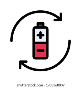 reload power vector flat color icon 