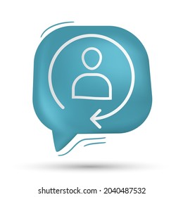 reload profile icon vector in speech bubble - Modern design