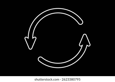 reload, recycle, refresh and restart icon on white background.