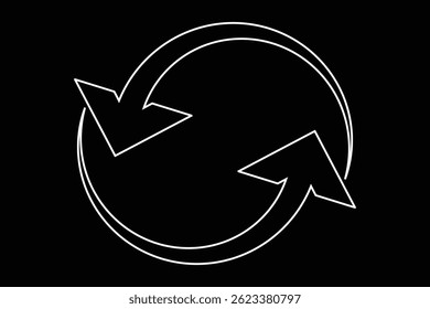 reload, recycle, refresh and restart icon on white background.