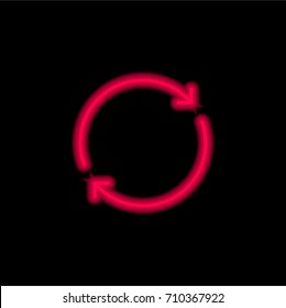 Reload red glowing neon ui ux icon. Glowing sign logo vector