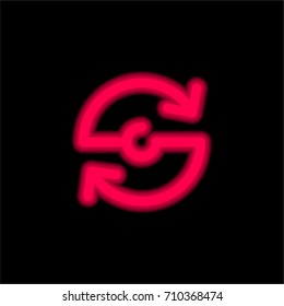 Reload red glowing neon ui ux icon. Glowing sign logo vector