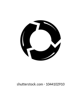 Reload Refresh Arrows Loop. Flat Vector Icon. Simple black symbol on white background