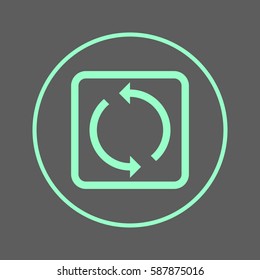 Reload, refresh circular line icon. Round colorful sign. Flat style vector symbol