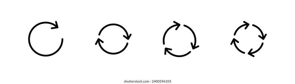  Reload, refresh, loading, recycle and repeat icon vector illustration