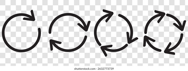 Recarregar, atualizar, carregar, reciclar e repetir ilustração de vetor de ícone