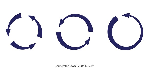 Reload, refresh, repeat solid icons. Containing data, strategy, planning, research solid icons collection. Vector illustration. For website design, logo, app, template, ui, etc.