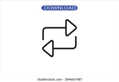 Reload, refresh or repeat symbol. Reload, reset or turn back icon. Reload the contents of the website. Icon to reload or return to past history.