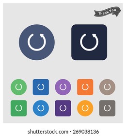 reload refresh rotation loop pictogram. flat solid color background circle and rectangular background. vector illustration