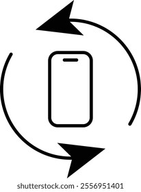 Reload, Refresh Smartphone. Arrows with Smartphone icon. Editable Stroke. Vector illustration